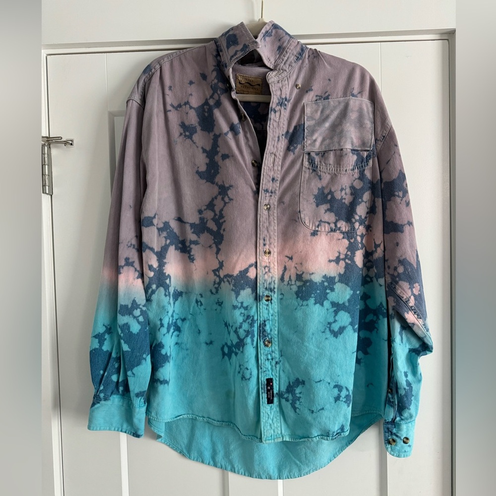 Vintage Tie-Dye Button Up Shirt